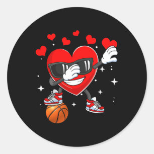 Heart Dab Dance With Bysketbyll Byll Valentines Da Classic Round Sticker