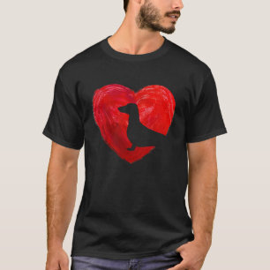 Heart Dachshund Dog Christmas Valentines Day T-Shirt