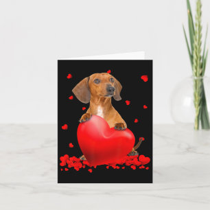 Heart Dachshund Dog Lover Christmas Valentines Day Card