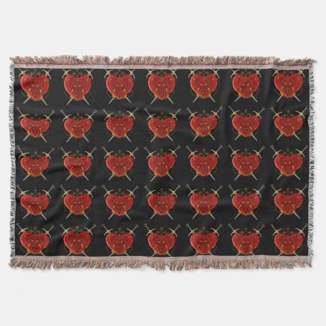 Heart & Daggers Throw Blanket (Front)