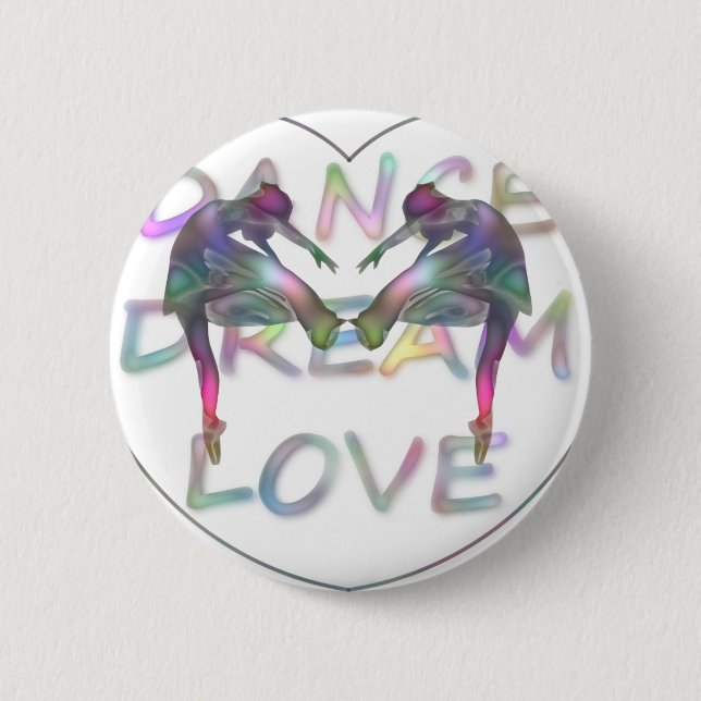 heart dance 2 inch round button (Front)