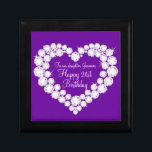 Heart daughter 21st birthday gift box<br><div class="desc">Pretty diamond graphic effect on purple keepsake gift box. Perfect to showcase a extra special gift for your daughter on special 21st Birthday. Gift box reads: "To our daughter Jasmine. Happy 21st Birthday",  or can be customised with your own words. Exclusive design by Sarah Trett.</div>