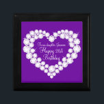 Heart daughter 21st birthday gift box<br><div class="desc">Pretty diamond graphic effect on purple keepsake gift box. Perfect to showcase a extra special gift for your daughter on special 21st Birthday. Gift box reads: "To our daughter Jasmine. Happy 21st Birthday",  or can be customised with your own words. Exclusive design by Sarah Trett.</div>