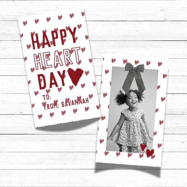 Heart Day Gingham Bow Valentines Classroom Card (Heart Day Gingham Bow Valentines Classroom Card)