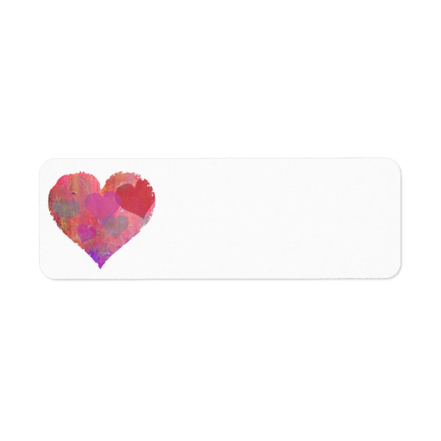 HEART DESIGN ADDRESS LABEL cute abstract (Front)