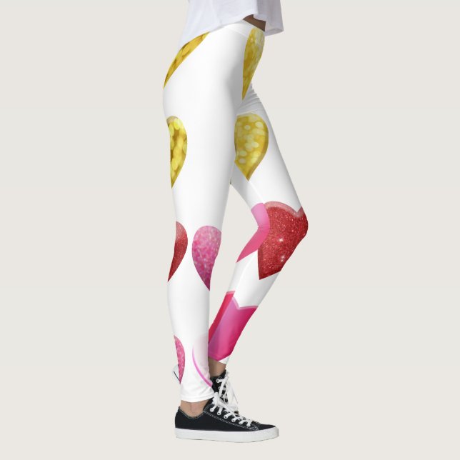 Heart Design All-Over-Print Leggings Stylish (Right)