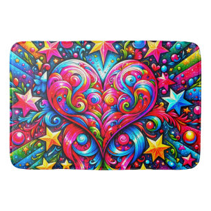 Heart Design Bath Mat