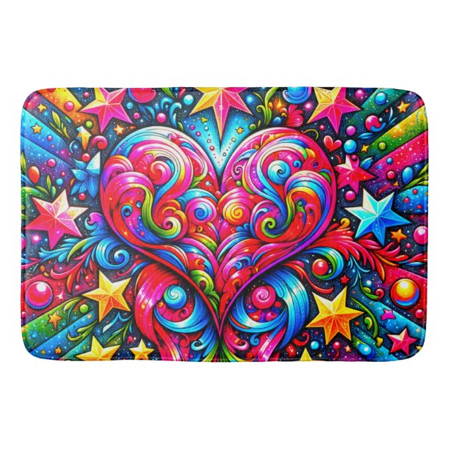 Heart Design Bath Mat (Front)