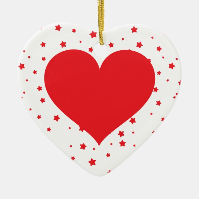Heart design - Customize your own Ceramic Ornament (Front)