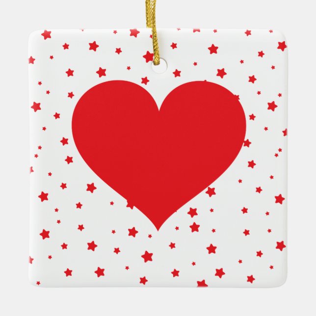 Heart design - Customize your own Ceramic Ornament (Front)
