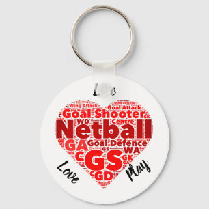 Heart Design GS Inspirational Netball Keychain