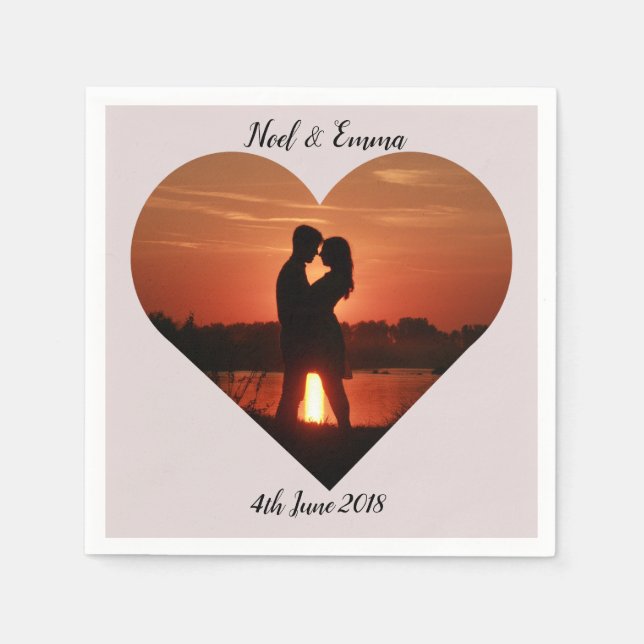 Heart Design Personalized Photo Napkin (Front)