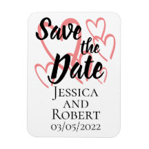Heart design save the date magnet