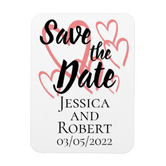 Heart design save the date magnet