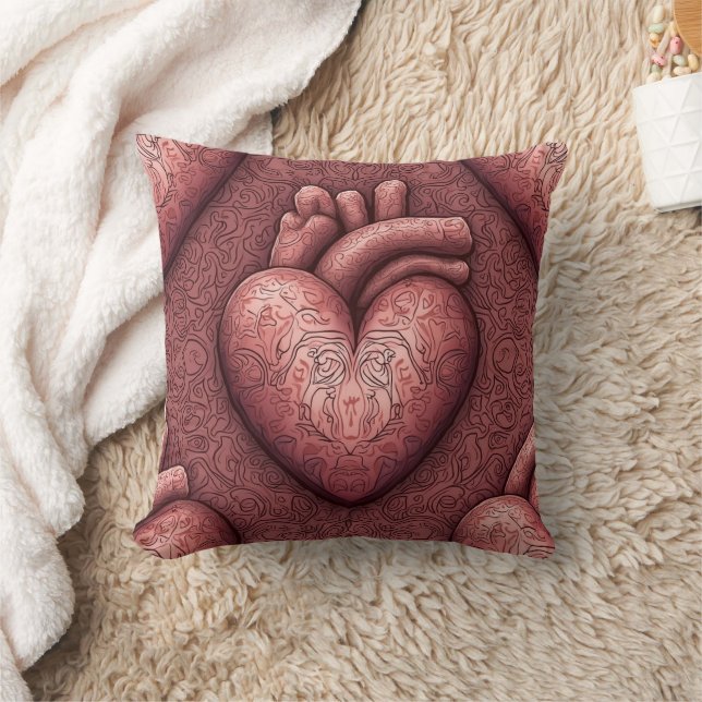 Heart design Throw Pillow (Blanket)