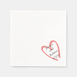 Heart design wedding paper napkin