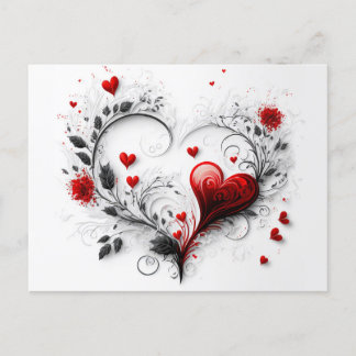 Heart designed postcard
