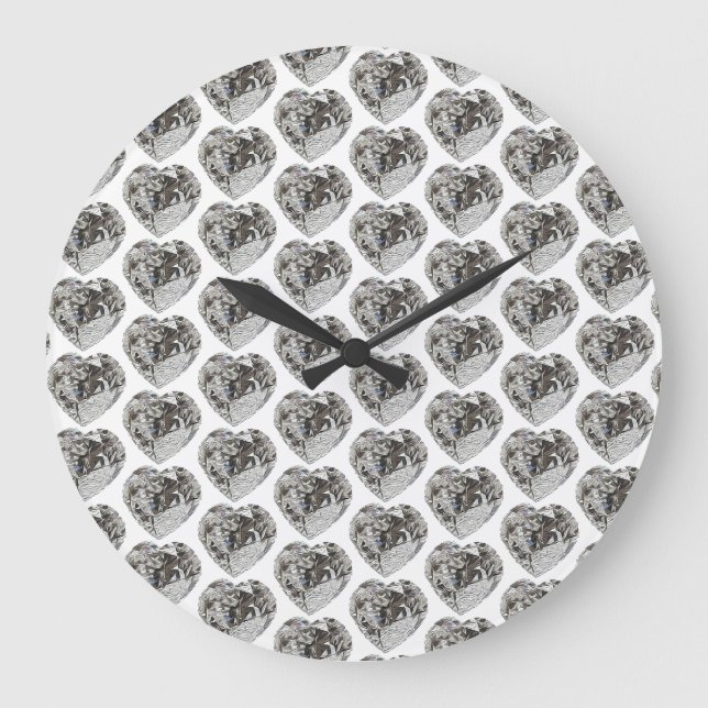 Heart Diamond Large Clock (Front)