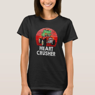 Heart Dinosaur Crusher Valentines Day Rex Riding C T-Shirt