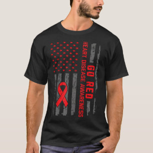 Heart Disease American Flag Go Red Heart Disease A T-Shirt