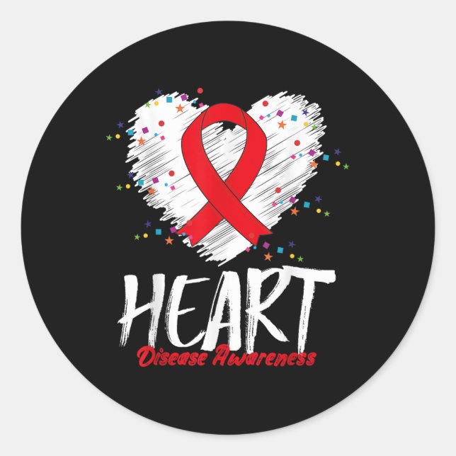Heart Disease Awareness _2  Classic Round Sticker (Front)