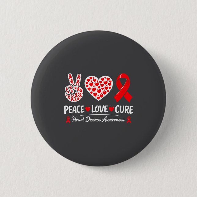 Heart Disease Awareness  2 Inch Round Button (Front)