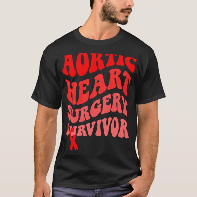 Heart Disease Awareness Aortic Heart Surgery Survi T-Shirt (Front)