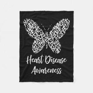 Heart Disease Awareness Butterfly Gift February We Fleece Blanket