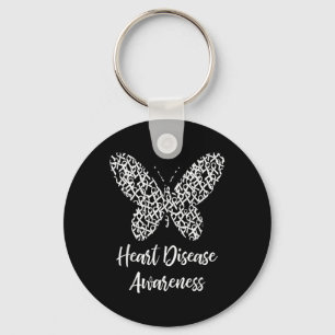 Heart Disease Awareness Butterfly Gift February We Keychain