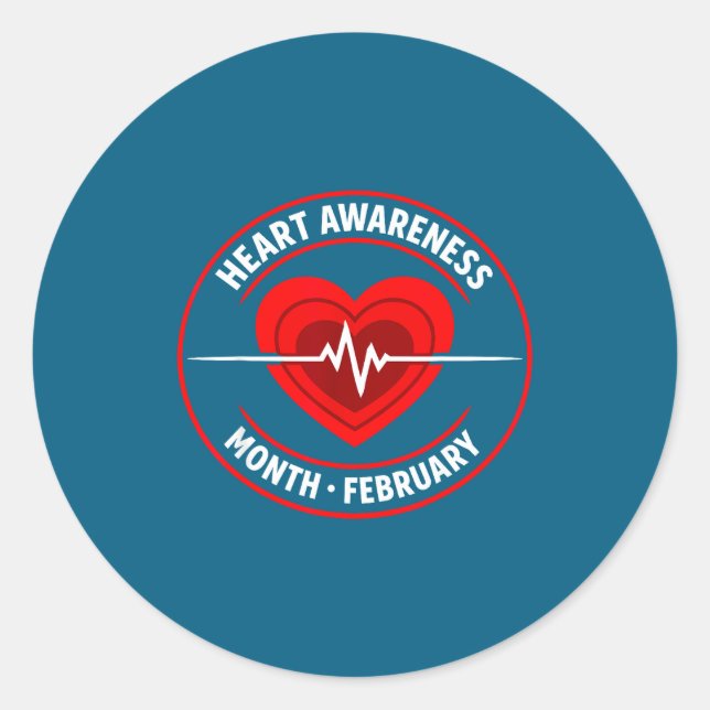 Heart Disease Awareness  Classic Round Sticker (Front)
