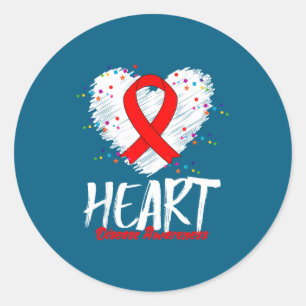 Heart Disease Awareness  Classic Round Sticker