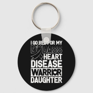Heart Disease Awareness D Warrior Daughter Go Red Keychain