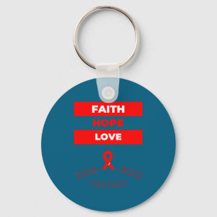 Heart Disease Awareness Faith Hope Love Design Keychain