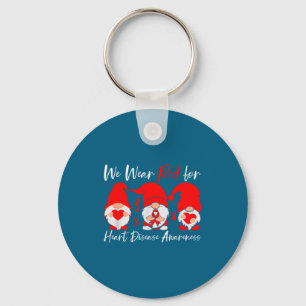 Heart Disease Awareness Gnome  Keychain
