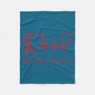Heart Disease Awareness Go Red In February Health Fleece Blanket