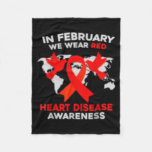 Heart Disease Awareness Go Red In February Health Fleece Blanket
