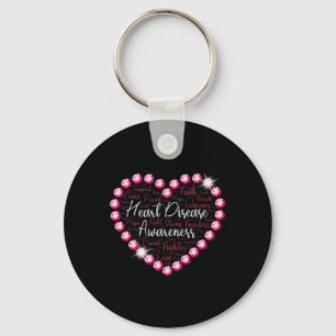 Heart Disease Awareness Health Month Support Love Keychain