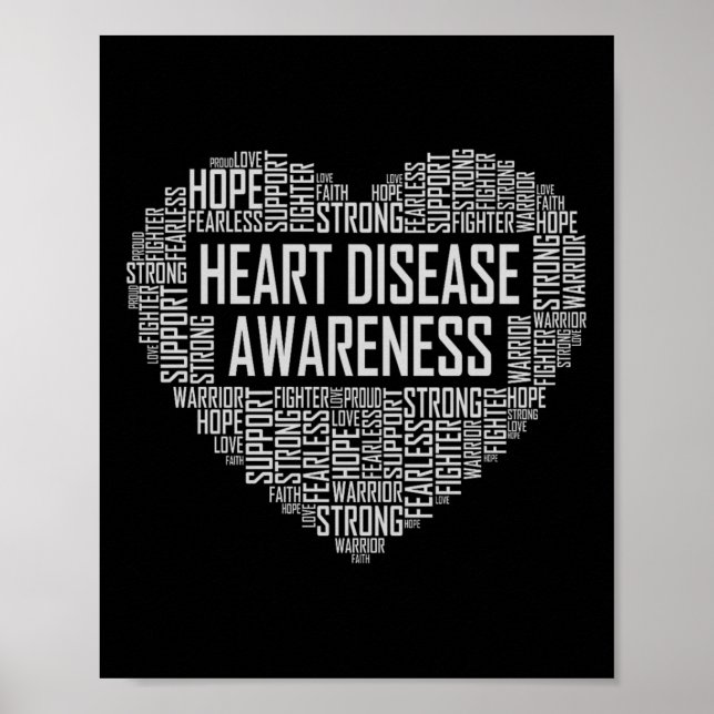 Heart Disease Awareness Heart Gift February Wear Poster (Front)