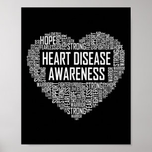 Heart Disease Awareness Heart Gift February Wear Poster
