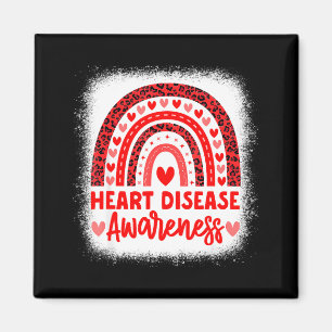 Heart Disease Awareness Heart Month Rainbow Heart  Magnet