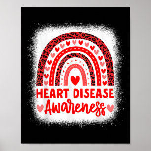 Heart Disease Awareness Heart Month Rainbow Heart Poster
