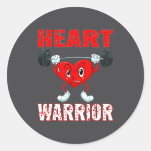 Heart Disease Awareness Heart Warrior Wear Red Hea Classic Round Sticker