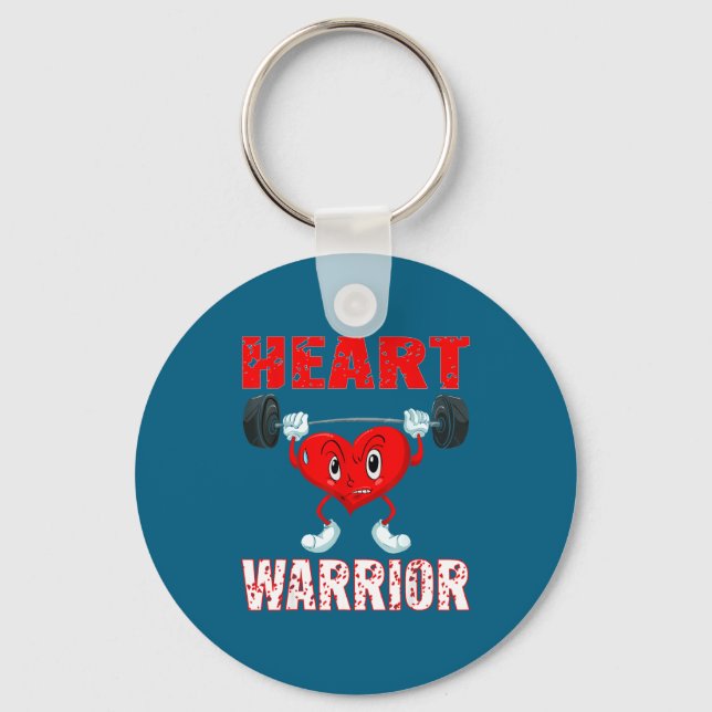 Heart Disease Awareness Heart Warrior Wear Red Hea Keychain (Front)