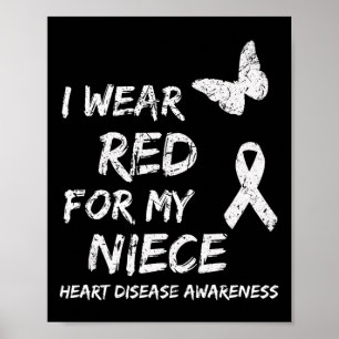 Heart Disease Awareness I Wear Red For My Niece Ri Poster