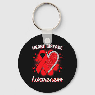 Heart Disease Awareness I Wear Red To Fight Heart Keychain