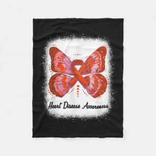 Heart Disease Awareness In February We Wear Red Bu Fleece Blanket