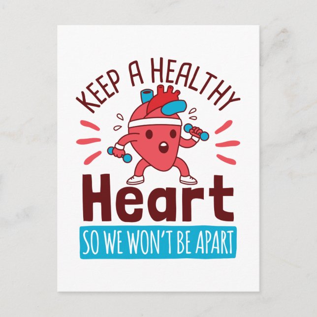 Heart Disease Awareness Keep a Healthy Heart Postcard (Front)