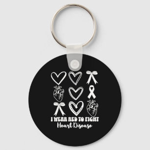 Heart Disease Awareness Month For Women Red Heart Keychain