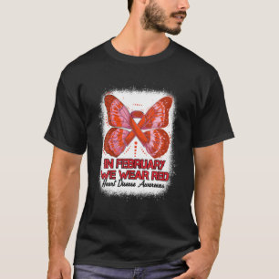 Heart Disease Awareness Month Red Ribbon Butterfly T-Shirt