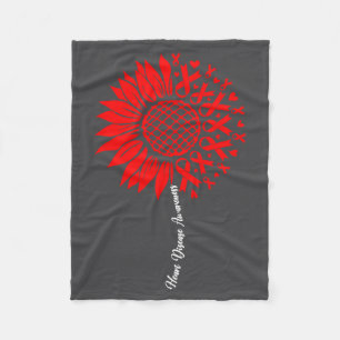 Heart Disease Awareness Month Sunflower For Women  Fleece Blanket